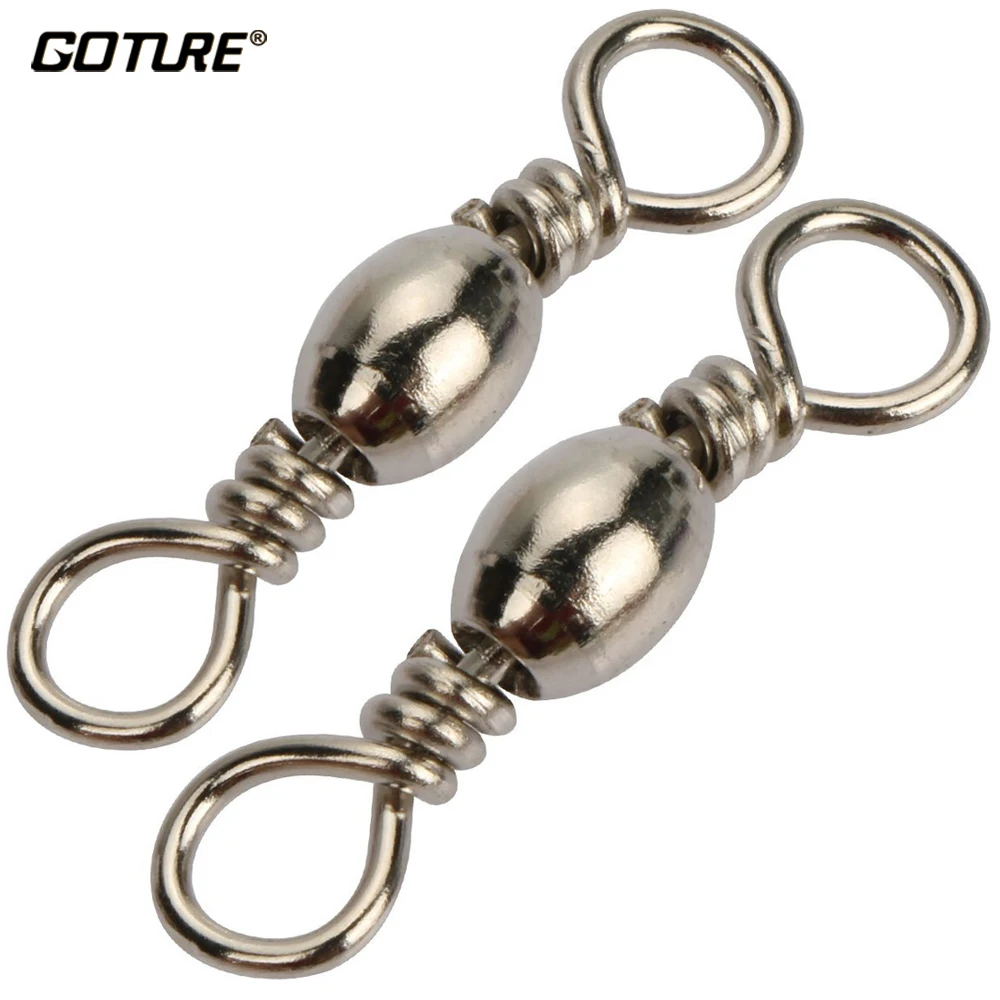 

Goture 200pcs/lot Rolling Barrel Swivel Fishing Swivel Carbon Steel Sea Fishing Hook Fishing Hook Size 10, 8, 6, 4, 2, 1/0,