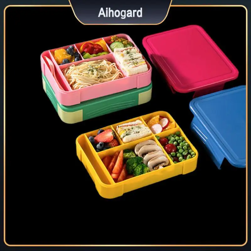 

Пластиковая посуда для хранения еды, Портативный Ланч-бокс с подогревом для микроволновой печи, Штабелируемый контейнер для салатов и фруктов, посуда прямоугольная