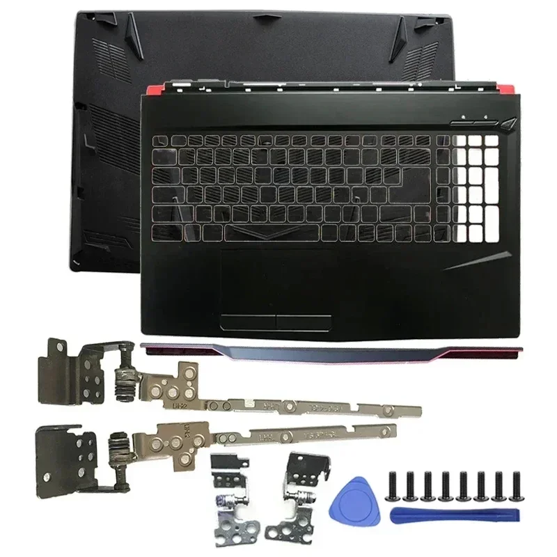 Фото Новый корпус для ноутбуков MSI GL63 GP63 MS-16P4 16P5 16P6 16P7 16P8: верхняя часть корпуса (пальмрест), нижняя часть корпуса, аксессуары для ноутбуков, крышка шарниров №3