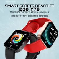 new smartwatch y78 d30 bt sport smart waterproof watch female male smart watch blood pressure heart rate watch updated y68 d20