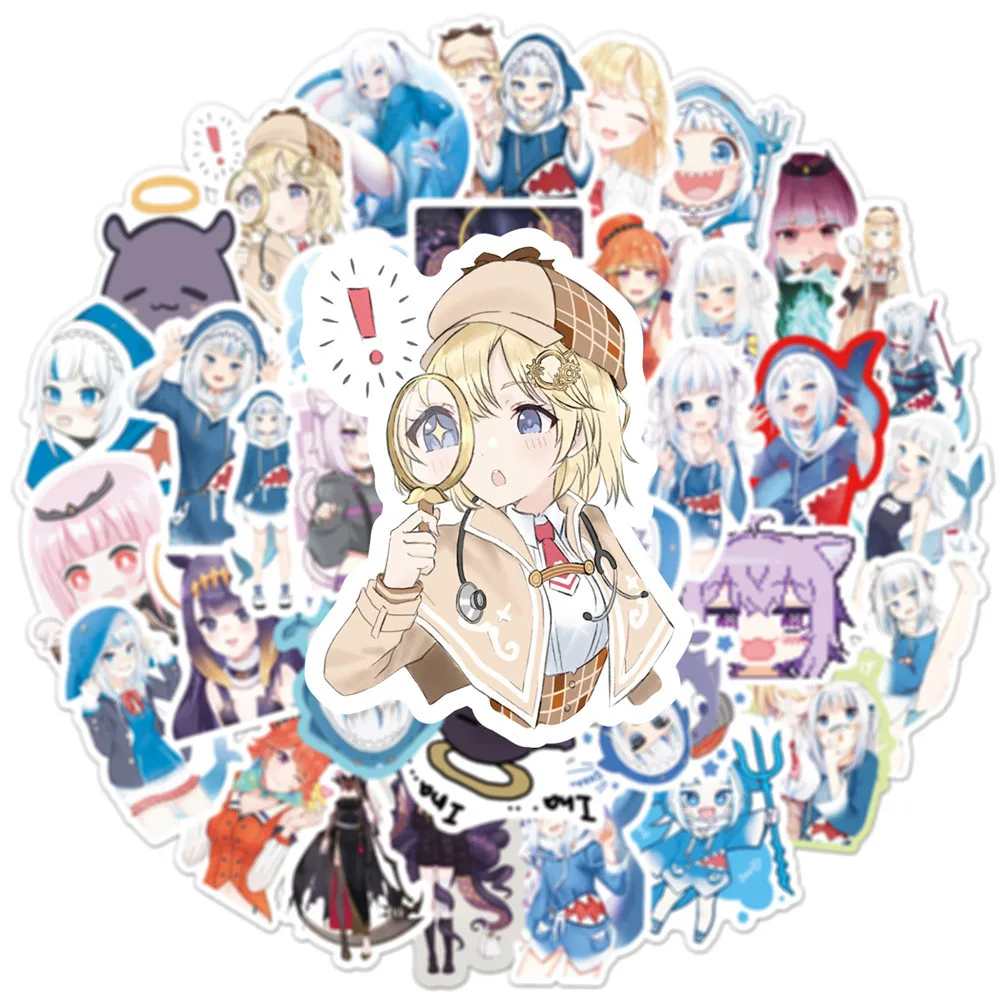 

10/30/50 шт./лот Gawr Gura Kawaii аниме Girl DIY Наклейка для скейтборда тележки наклейки для багажа ноутбука детские игрушки милый чемодан