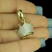 anglang dazzling gold color full paved cz crown pendant women necklace gorgeous female engagement jewelry necklaces hot selling