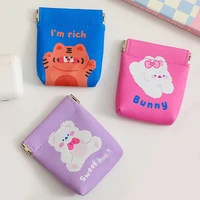 cute pu coin purse new earphone storage pouch elastic buckle bag lovely mini makeup organizer cartoon change bag fashion bags