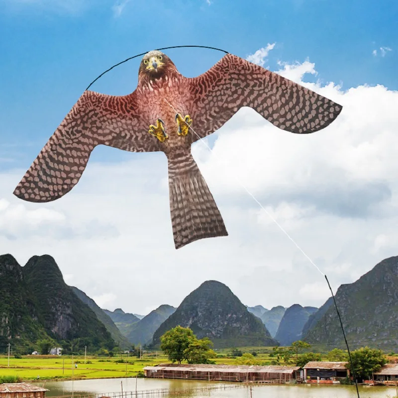 Big Birds Scaring Hawk Flying Kite Simulated Hawk Scare Wind Power Pigeon Scarer Device for Outdoor Home Garden Farm Scarecrow