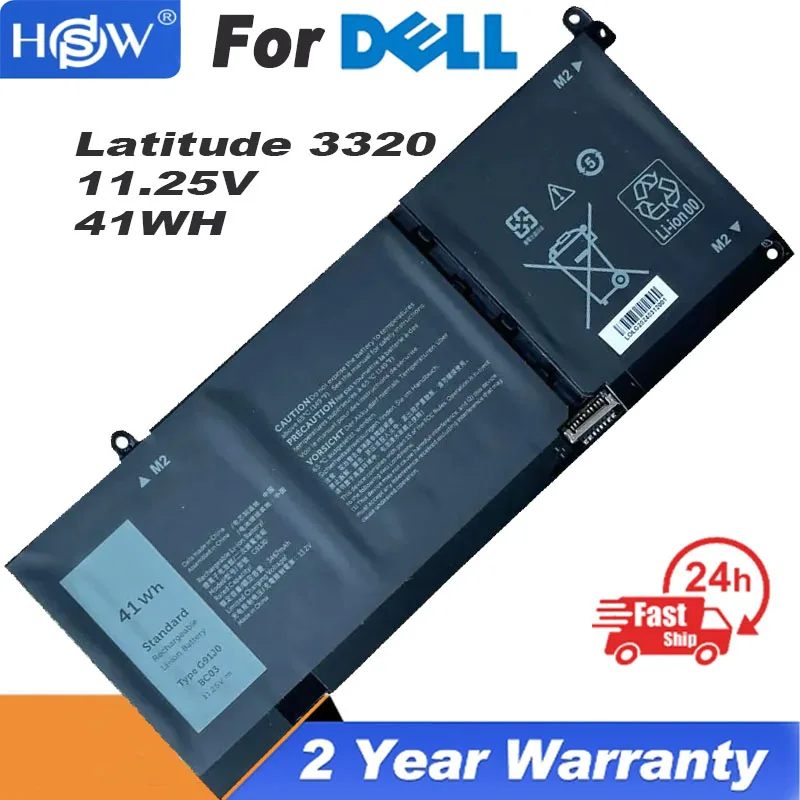 Новый аккумулятор G91J0 для Latitude 3320 3420 3520 Inspiron 15 3515 3511 5410 2 в 1