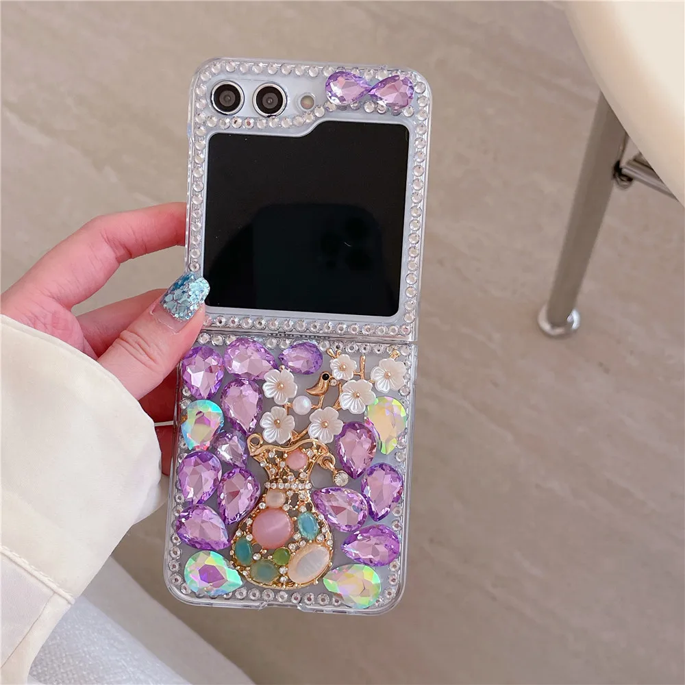 Diy роскошный модный чехол для телефона с вазой Samsung Galaxy Z Flip6 Flip5 Flip4 Flip3 Moto Razr50ultra Razr40
