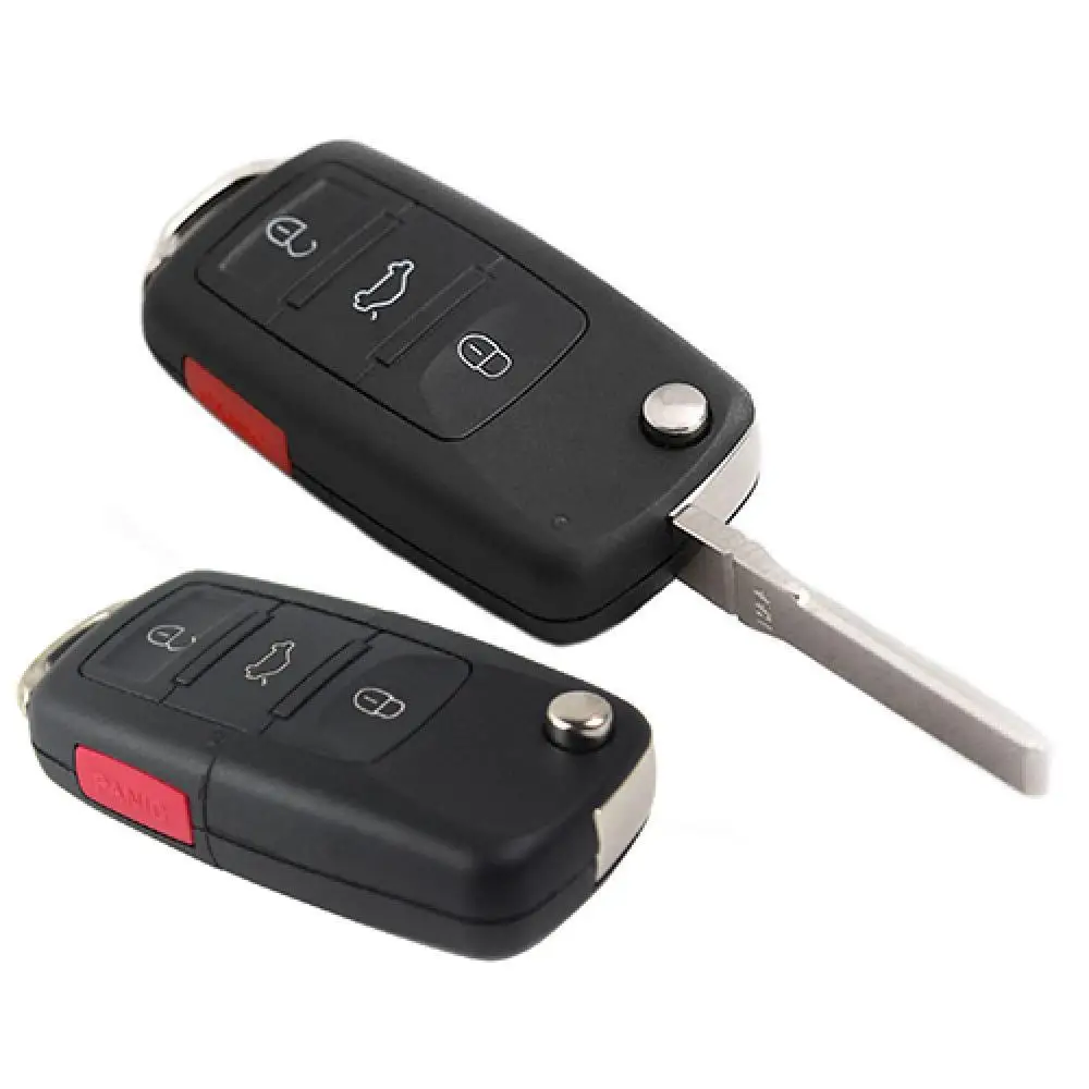 

Remote Key Fob Case 4 Buttons Shell Uncut Blade for Vehicles Replacement