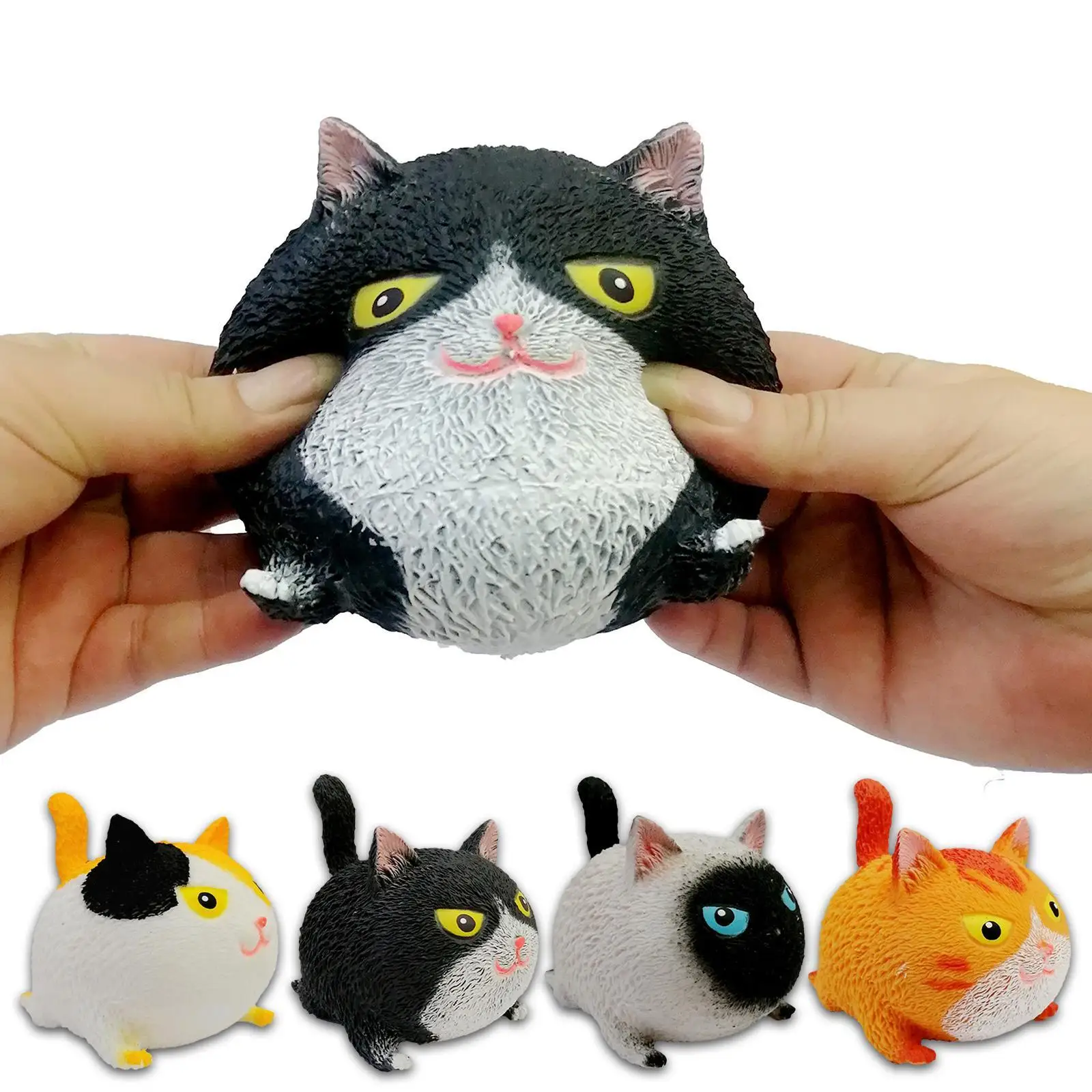 

Cute Pinch Angry Cat Pet Toy Decompression Toy Cat Shaped Squeeze Stress Relief Ball Decompression Artifact Vent Toy Wholesale