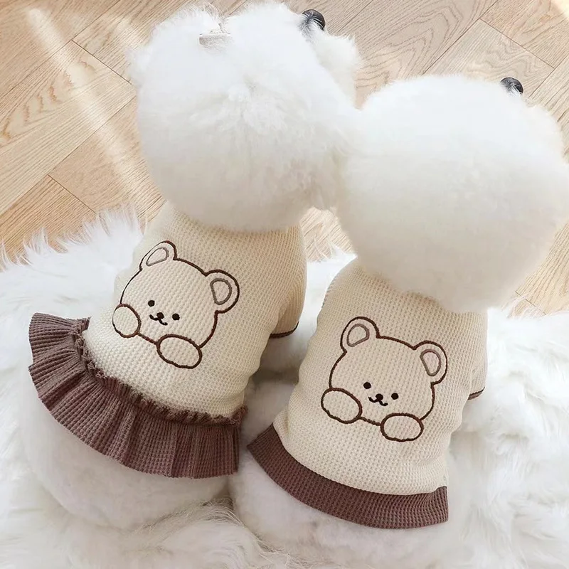 

Pet Sweater Autumn Winter Cat Dog Puppy Supplies Items Keep Warm Skirts Couple Knitwear Free Shipping Thick Vest For XS-XL