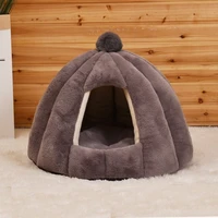 round dog beds semi enclosed warm pet mats cat sleeping bag thickened winter comfort pad small medium dog nest for pet supplies