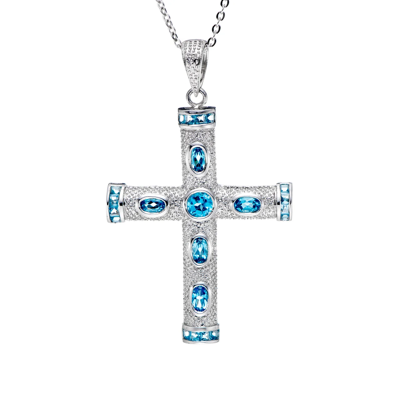 

GESIDE Topaz Rhodium Over Sterling Silver Pendant with Chain