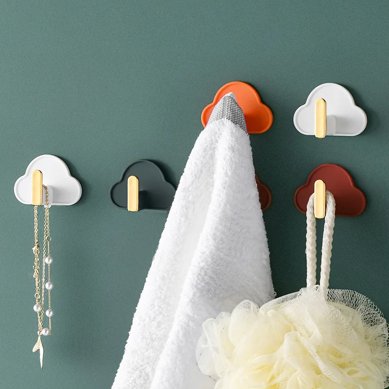 

Cloudy L-shaped Hooks Clothes Metal Hook No Punching Door Entrance Towel Wall Wardrobe Weight-bearing Strong Storage Supplies