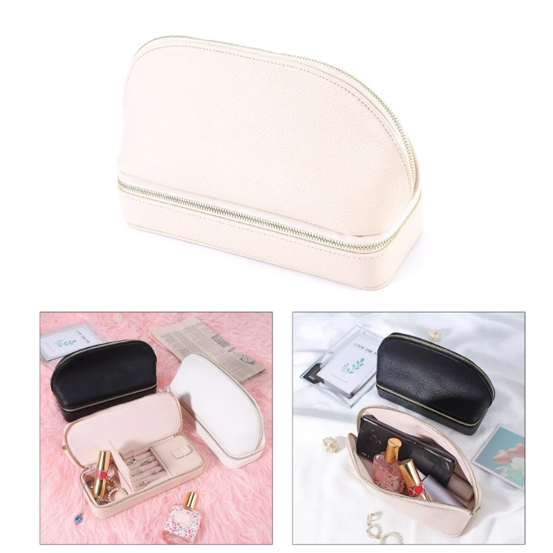 

Double-Layer Jewelry Box Makeup Bag Necklace Earring Storage Box Women Cosmetic Bag Toiletries Makeup Cases