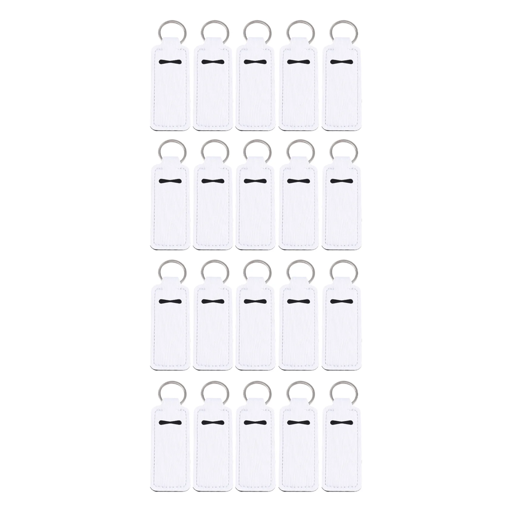 

Keychain Neoprene Chapstick Holders Lipstick Cases Cover Hand Bottle Cover Key Chain(White)