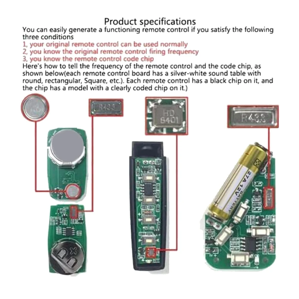 

3 Pcs Universal 4 Key Buttons Garage Door Opener Remote Control Duplicator New Garage Gate Door Remote Control 433MHZ