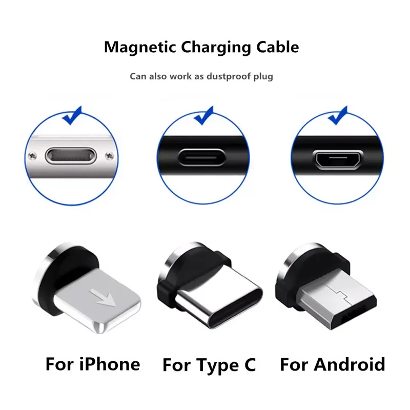 

Cable plug Micro USB Type C Cable plug Fast Charging Magnetic Charger USB Cables plug Mobile Phone Cord
