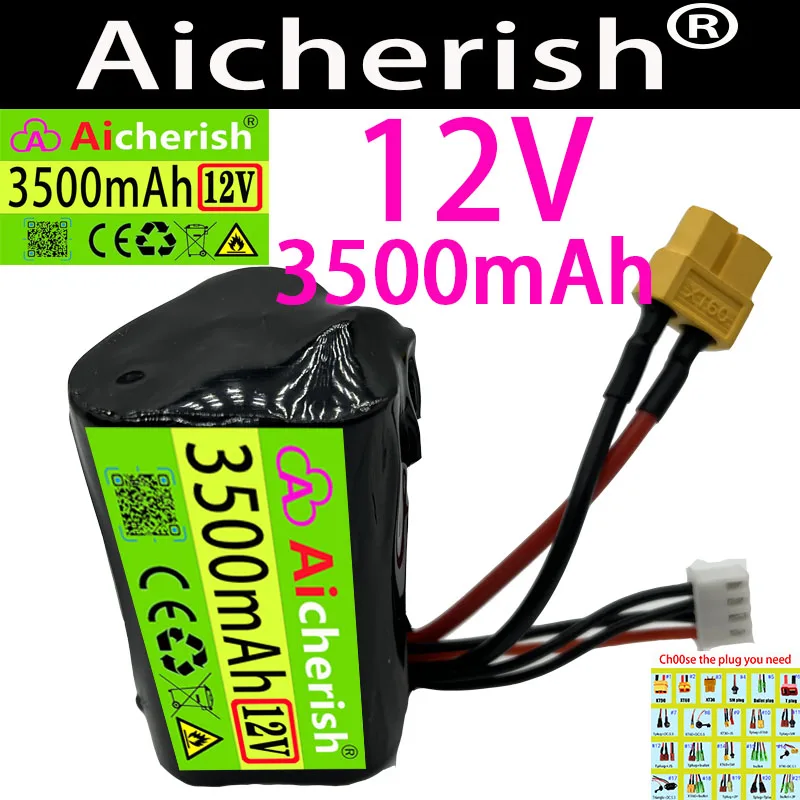 

3S1P 12V 3.5Ah 12.6V High Capacity UAV Rechargeable Li-ion Battery For Various RC Airplane Drone Quadrotor XH2.54-4P XT60