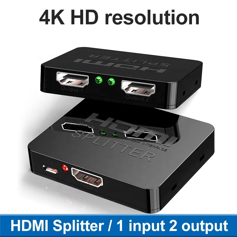 

HW-102M Mini HD-MI Splitter One In Two 4K*2K Video On-Screen Device Support 3D HDMI One in two Suitable for Tv Box Ps4 Projector
