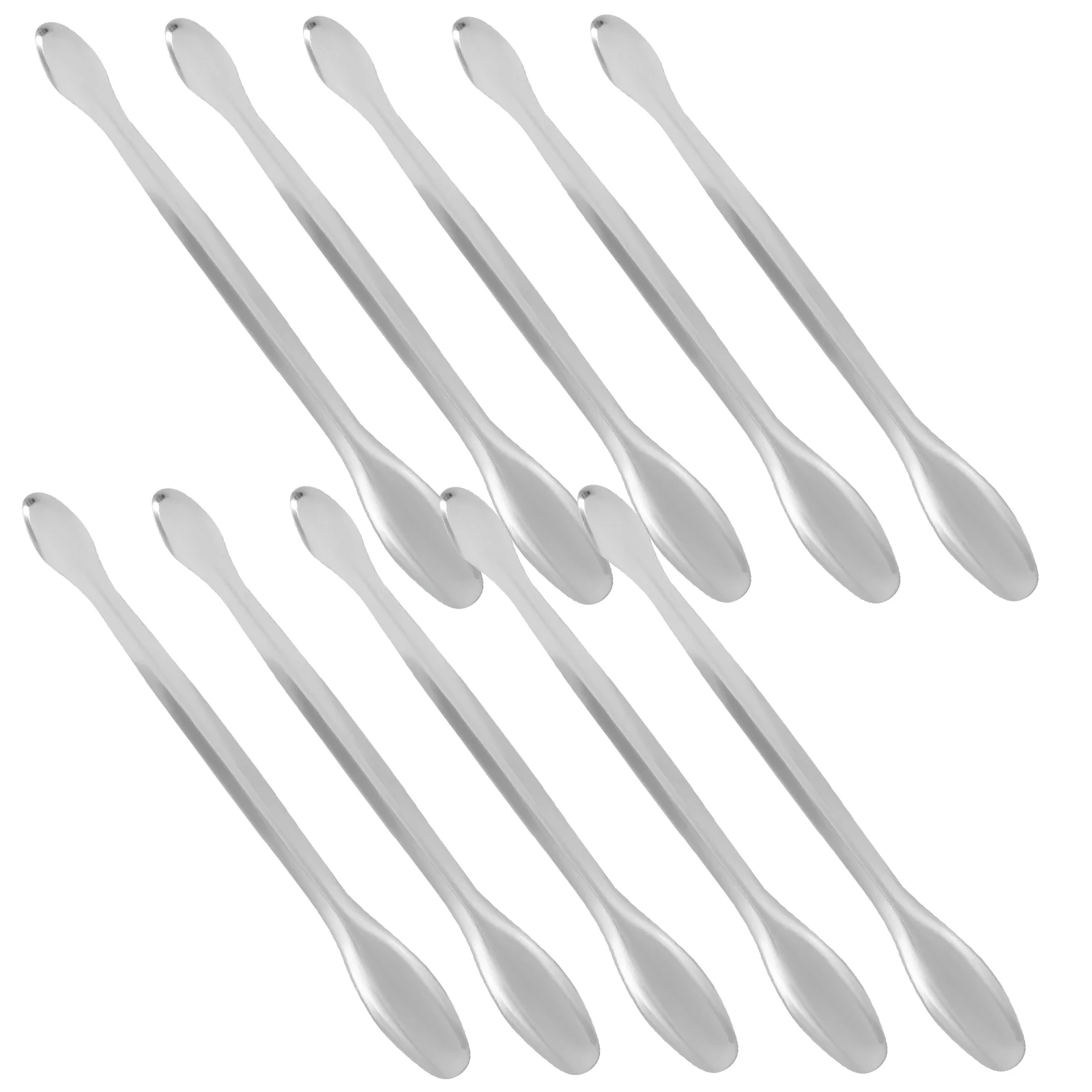 

10 Pcs Mini Scoop Mixing Spoon Spoons Laboratory Medicine Stirring Stainless Steel Metal Experiment Scoops Double-head