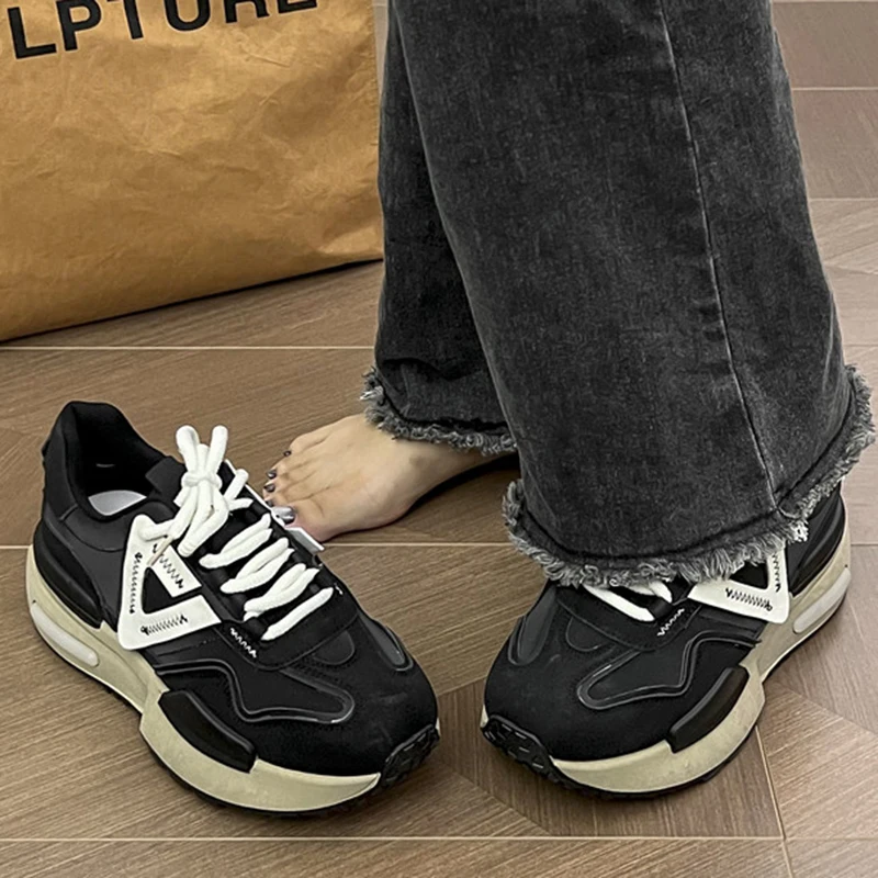 Женские кроссовки на платформе Повседневная Уличная обувь шнуровке удобная