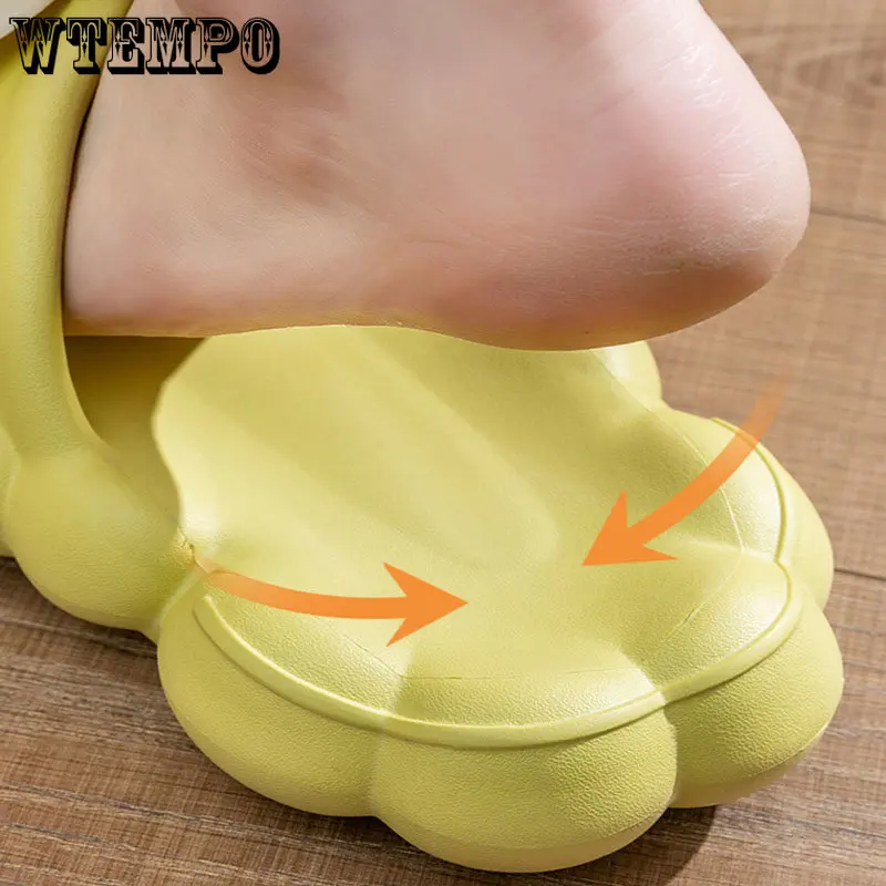 Women Bathroom Slippers Home Wear Fashion 3D Flower Beach Shoes Thick Platform Summer Sandals Lovely EVA Antiskid Flip Flops