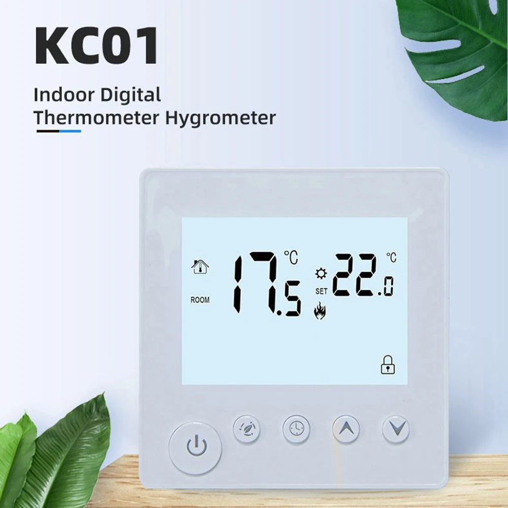 

Digital Thermostat 16A 220V Room Thermostat Underfloor Heating Wall Heating LED Parallel Operation White Home Improvement