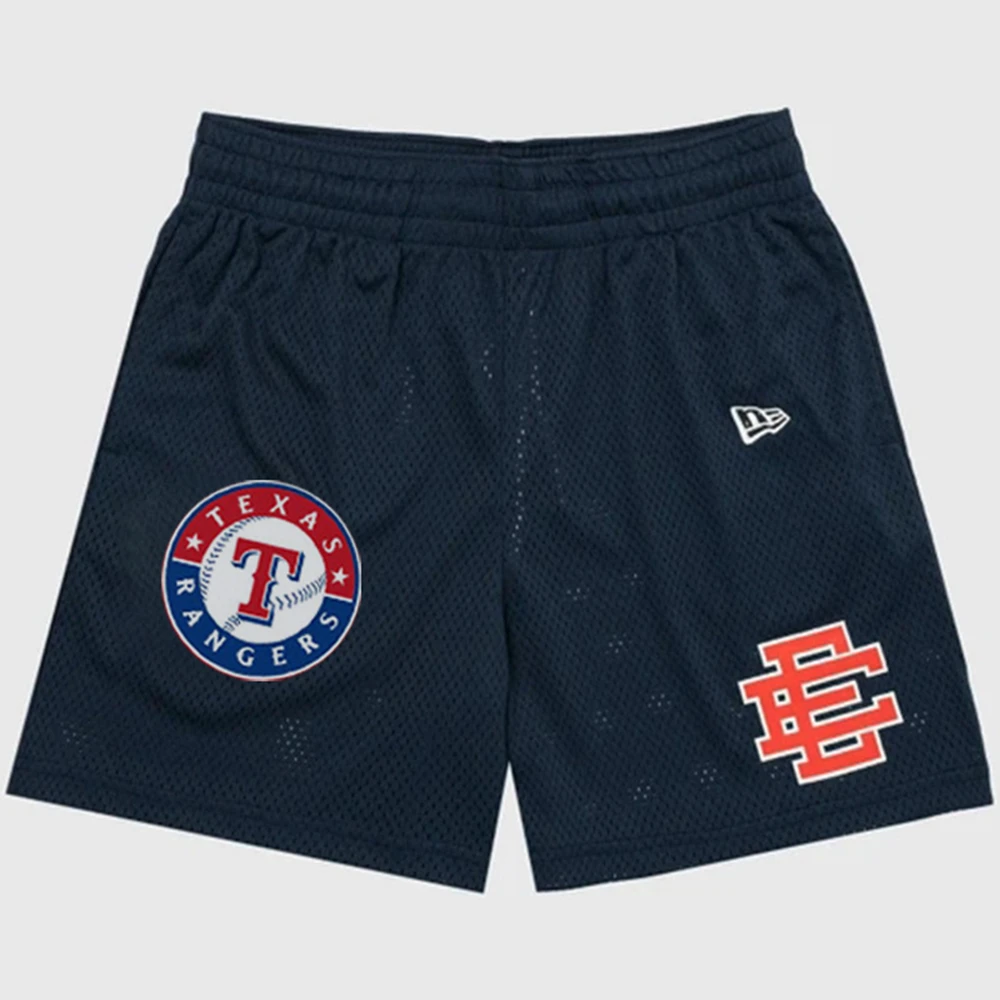 

Men's EE Basic Shorts Print Mesh Baseball Team Hip Hop Jogging Fitness Quick Dry Male Beach Summer Gym Basketball Shorts