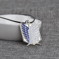 anime necklaces attack on the wings of freedom titanium necklace cosplay shell choker necklaces