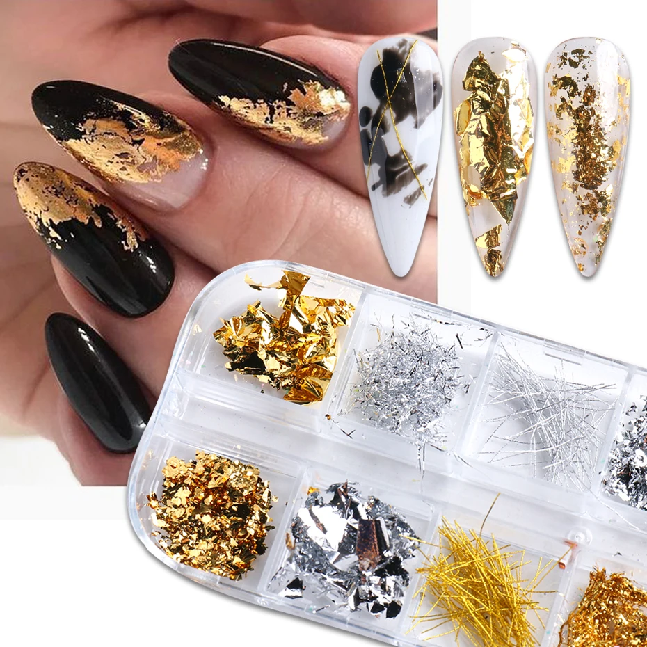 12 цветов огненный опал для ногтей порошок хлопья Аврора блестки блестящий