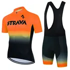 Трикотажный комплект для велоспорта STRAVA, спортивная одежда для горных велосипедов с коротким рукавом, лето 2022