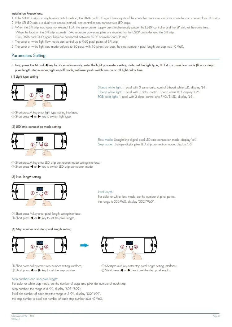 Фото ES-DP (WT) светодиодный контроллер лестничного освещения Tuya Control WiFi SPI двойная кнопка DC5-24V для WS2811/2812 SK9822 RGB/белый пиксельный светильник №4