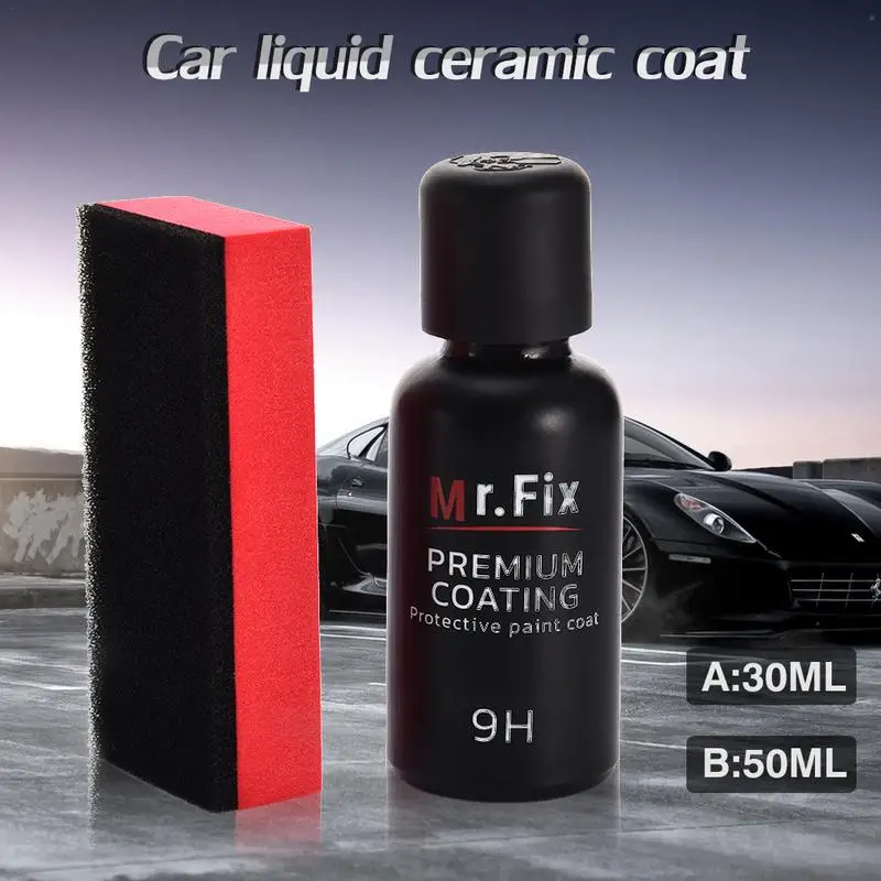 

New Upgraded 9H Car Polish Liquid Ceramic Coat Super Hydrophobic Coating Crystal Set 50ml Auto Detailing Glasscoat