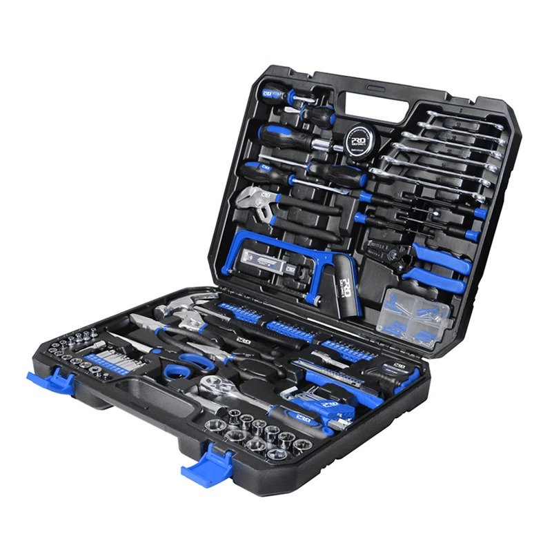 

198Pcs DIY Home Hand Tool Kit Woodworking Tools Bag Set Repair Tool Car Repair Tool Set Wrench Metal Decorative Plate