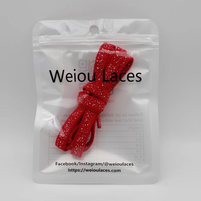 (30pairs/lot) Weiou Designer Shoe Laces Galaxy Splatter Custom Print Shoelaces Flat polka dot Shoelaces Grey Black White Purple