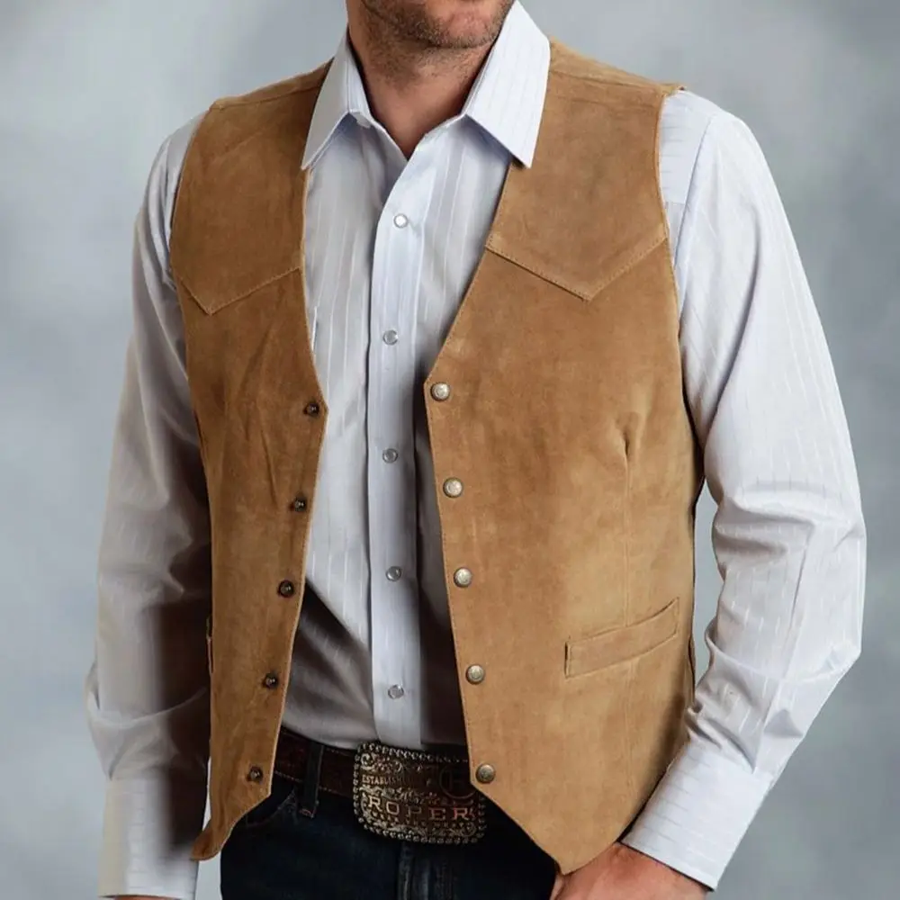 

Men's Suit Shawl Lapel Vests Single Breasted Suede Mens Vest Slim Fit Casual Formal Business Waistcoat
