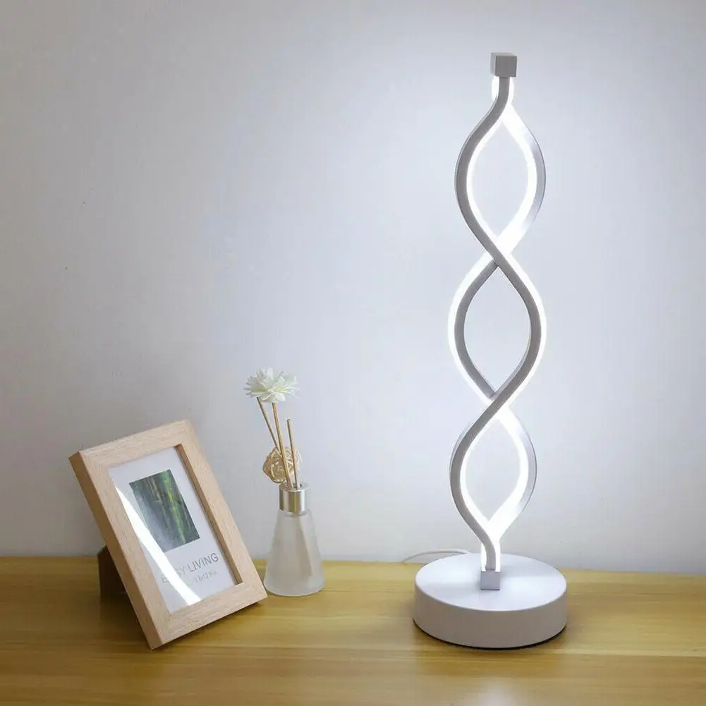 

Modern Led Table Lamp Bedside Lamp Desk Lamp For Living Room Bedroom Double Helix Led Table Lamp Minimalist Curved Light M4l5