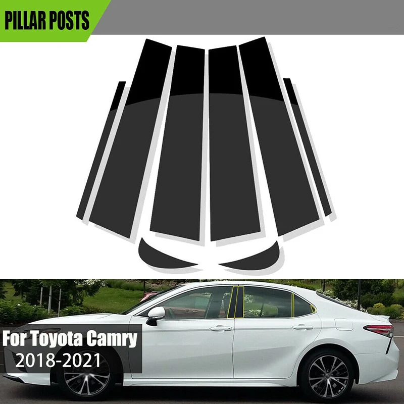 

Glossy Black Window Pillar Posts Trim Cover Door Decorative Panel Sticker for Toyota Camry 2007-2021 2022 Accessories Styling