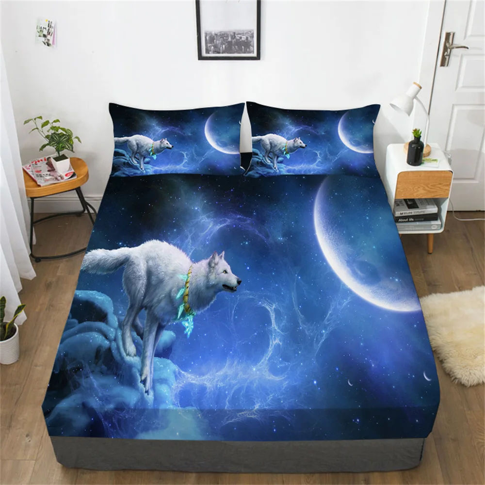 Комплект постельного белья с 3D рисунком волка для мальчиков и девочек комплекты