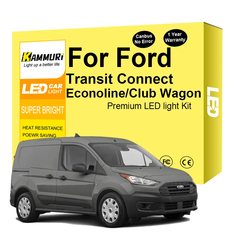 

Canbus для Ford Transit Connect Econoline Club Wagon 1992-2021 светодиодсветодиодный внутренняя карта купольная лампа для чтения комплект аксессуары без ошибок