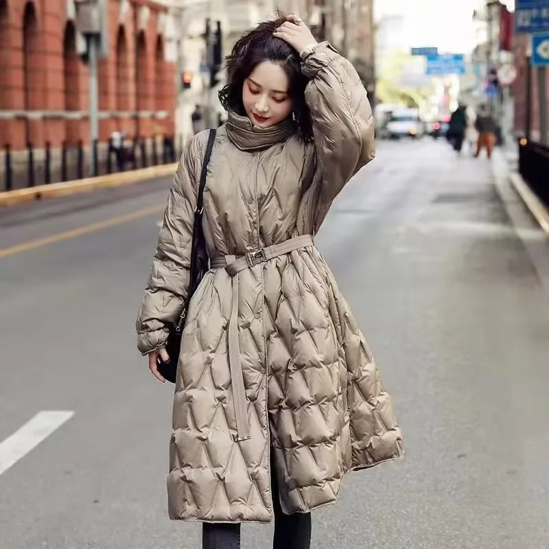 

Down jacket Women's medium long 2024 new brand thickened fashionable loose high-end winter coat