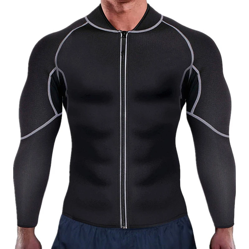 

Sleeve Men New Shaper Jacket Long Sweat Sauna Shapers Undershirt Body Zipper Workout Waist Suit With Trainer Weightloss Neoprene