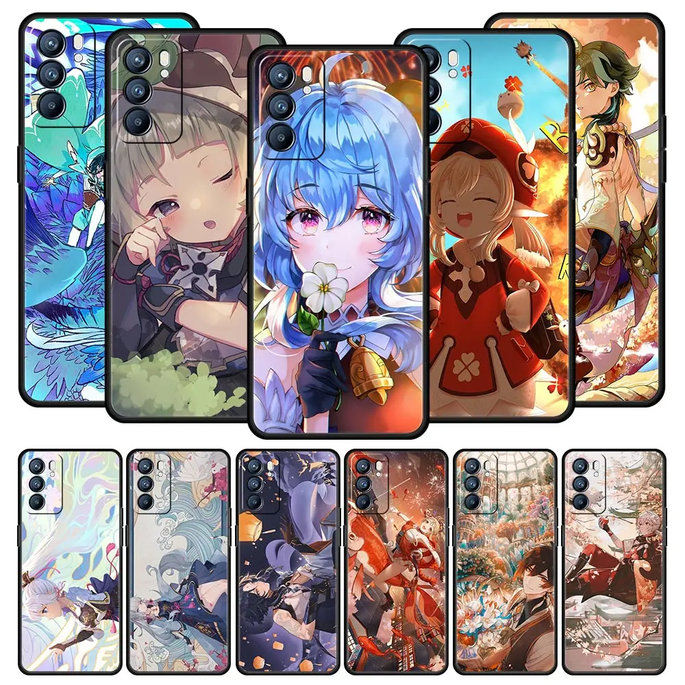 

Cute Genshin impact Yae Miko For Oppo Find X5 A54 Cover A53 A52 A9 2020 A15 A95 A16 A76 A74 A12 Reno7 SE Reno6 Pro 5G Phone Case