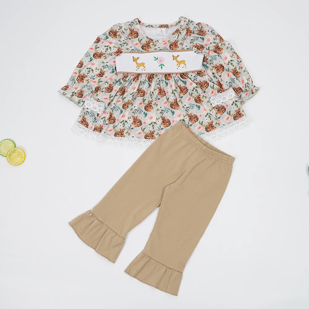 

Новое поступление 2022 года, весенне-осенний комплект цвета хаки с рисунком, маленькая звезда, свободное платье с принтом, топ, наряды для деву...