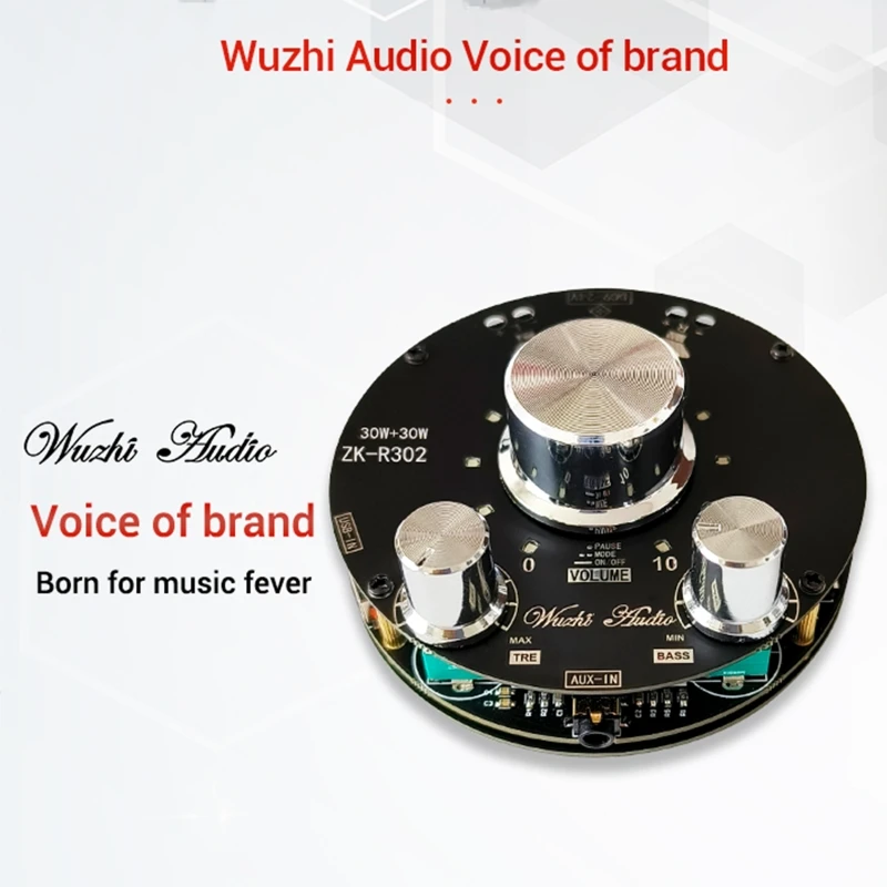 

Плата усилителя BT 30 Вт + 30 Вт с управлением через приложение, плата AUX/BT/USB/звуковая карта, вход AUX, Amp модуль, бас и управление высокими частотам...