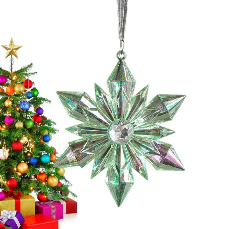 Рождественские украшения в виде снежинок белые снежинки 2D переливающиеся