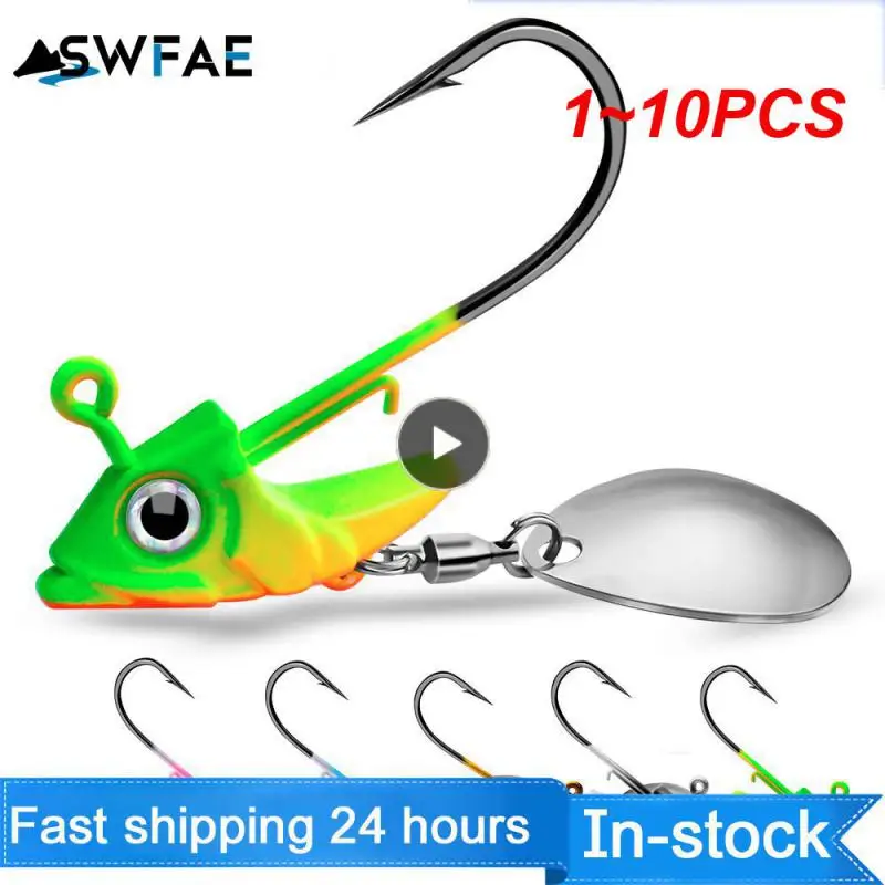 

1~10PCS Finshing Hunter Jig Head Hooks Weighted with Spinner Blades Swimbaits Crank Hooks for Soft Fishing Lures