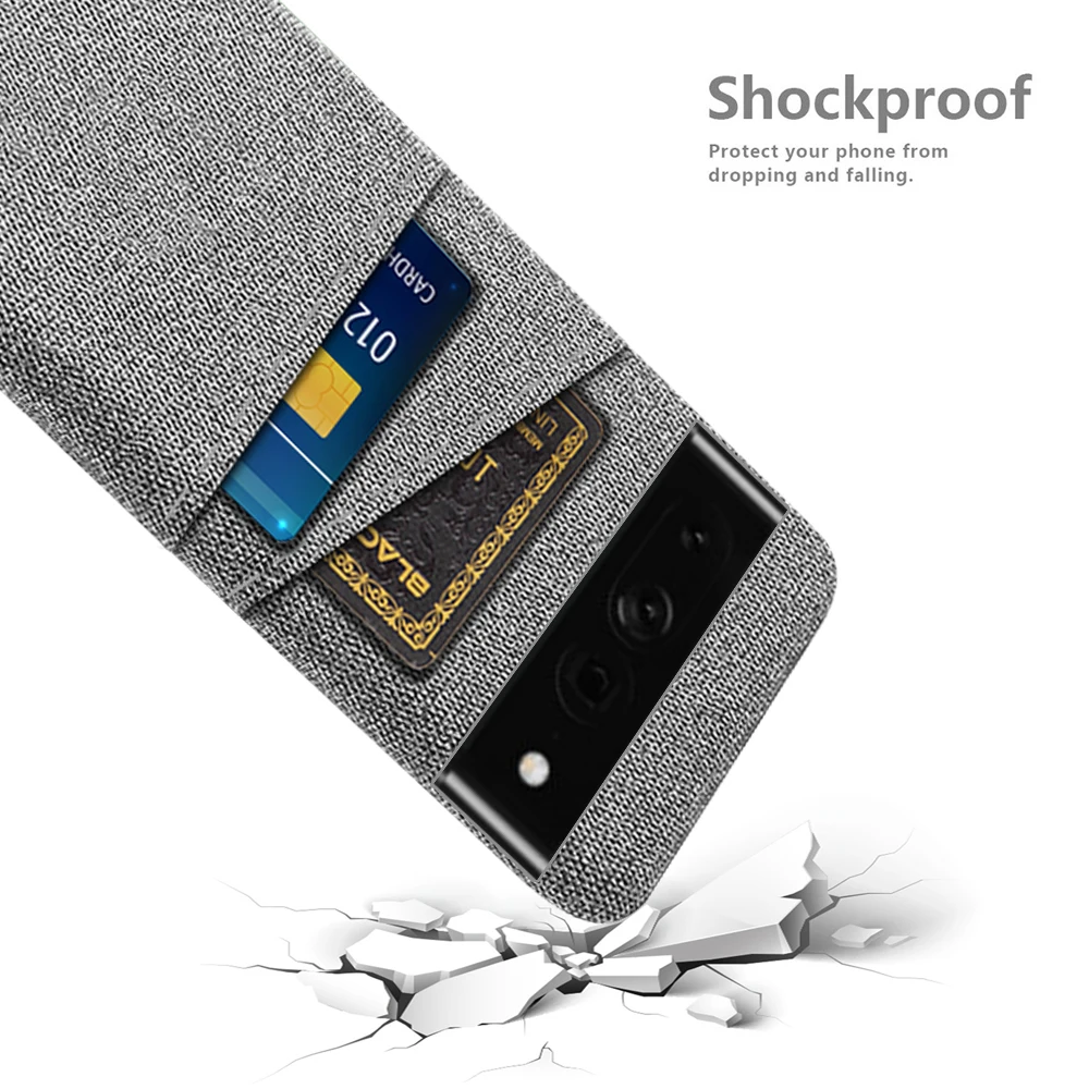 

For Google Pixel 7 Pro Case Slim Soft-Touch Fabric + Card Slots Cover Google Pixel 7 Pro Phone Funda For Google Pixel 6 7 Pro