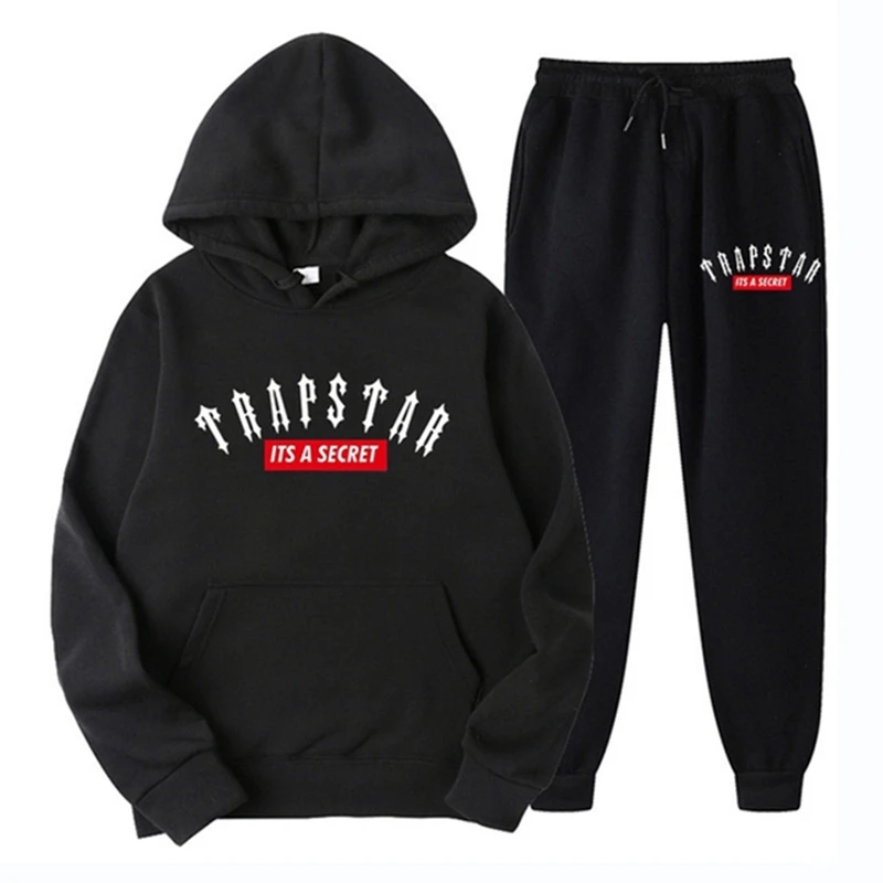 

2022 latest Trapeze hooded 2 piece hoodie sweatshirt + sweatpants jogging suit Trapstar logo Harajuku men's clothing