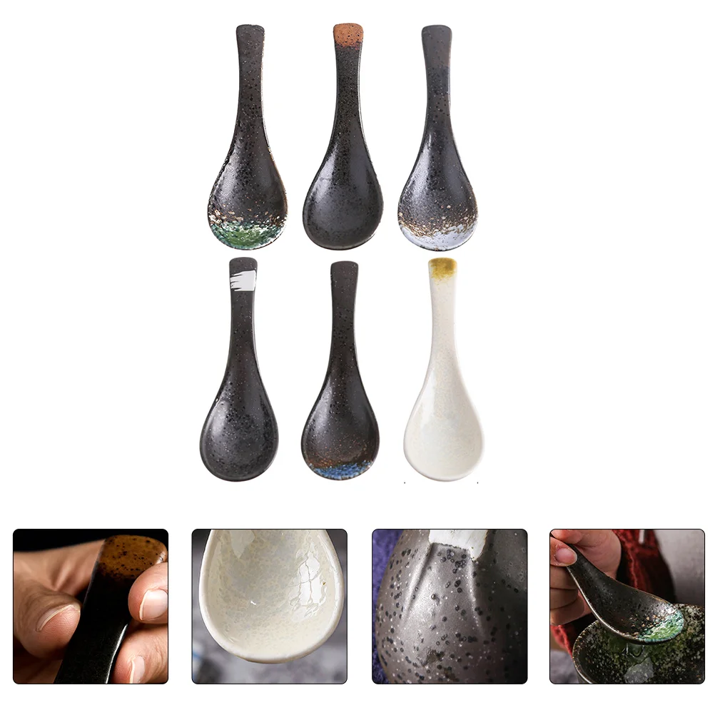 

6 Chinese Rice Spoon Oriental Spoon Pot Spoon Seasoning Scooper Spoons Asian Rice Spoons