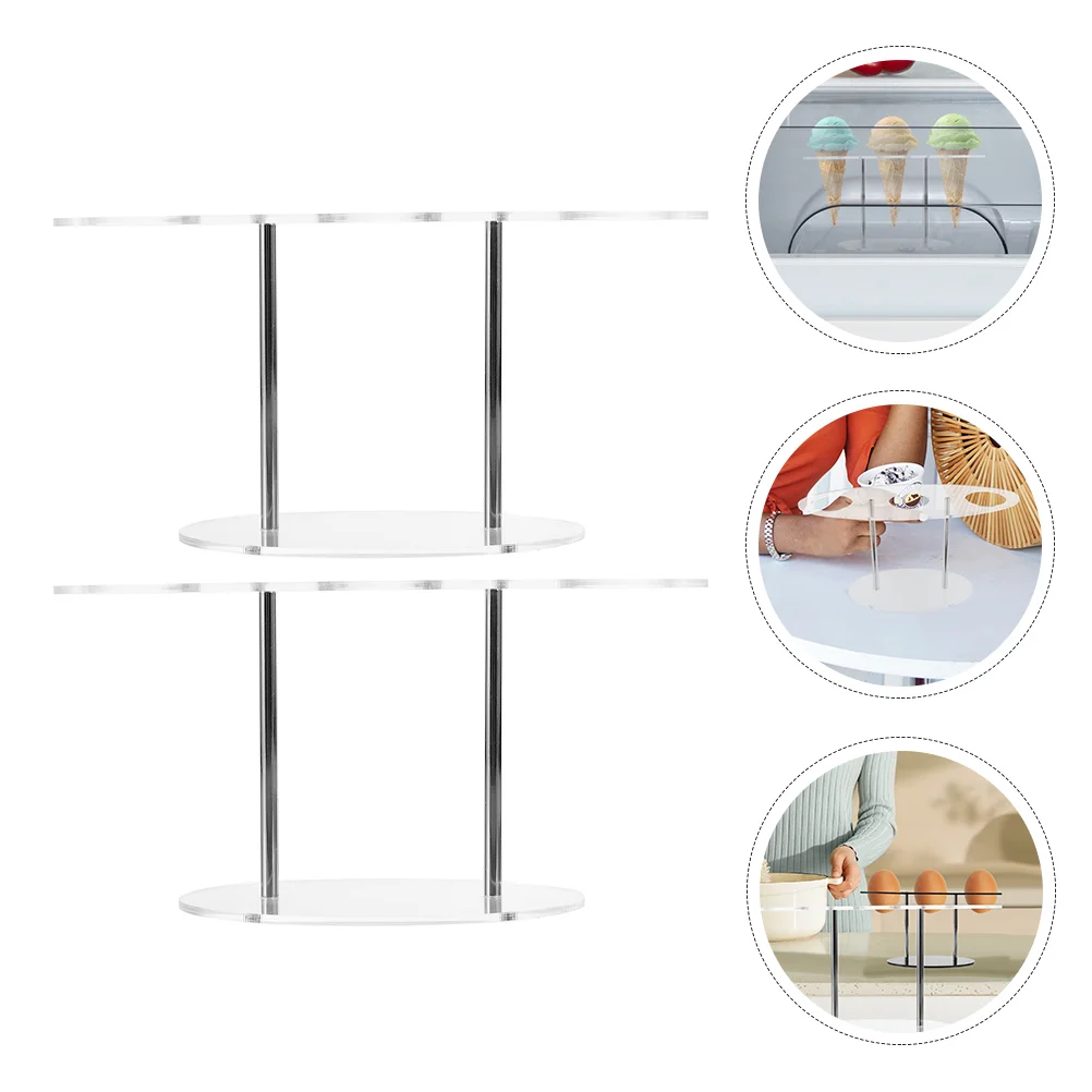 

2 Pcs Cakesicle Stand Ice Cream Holder Taper Cone Display Sushi Hand Roll Rack Lollipop Serving